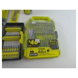 Lot Of Ryobi Tools 40 Piece Drill Impact  Driver Set Masonry Drill Bits Glue Sticks And More