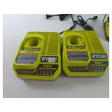 Lot Of Four Ryobi Battery Chargers 2-PCG004 1-PCG002 1-P118B