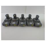 Lot Of Five Ryobi Batteries 3-18V PBP006 2-18V PBP002