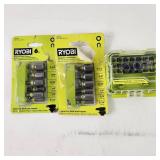 Lot Of Twelve Ryobi Items New Impact Drive Bit Set AR2039 Magnetic Nut Drivers And More
