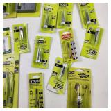 Lot Of Twenty Two Miscellaneous Ryobi Items Flashlight Magnifying Light Hobby Blades And More