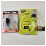Lot Of Six Miscellaneous Items 3 Ryobi Hinge Router Templates Bottle Adaptor Detergent Hose