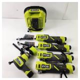 Lot Of Six Ryobi Tools Inflators 1- PCL031  4-FVIF51 Scrub Brush FVG51