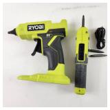 Lot Of Ryobi Tools Laser Level ELL1750 Stud Detector ESF5002 Glue Gun PCL921 Re-Chargeable Screwdriver