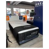 Twin Englander Snooze Paisley Mattress, Comfort Level Plush with adjustable base & white headboard piece