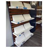 Retail Wall Display Shelves with 8 Slanted Display Triangles As Seen