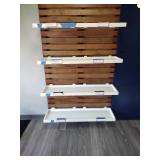 Retail Wall Display Shelves with 8 Slanted Display Triangles As Seen
