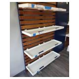 Retail Wall Display Shelves with 8 Slanted Display Triangles As Seen