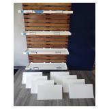 Retail Wall Display Shelves with 8 Slanted Display Triangles As Seen