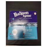 Mini basketballs, balloons, helium kit, and plastic fire fighter helmets
