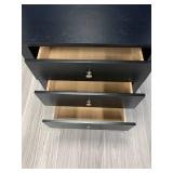 3-Drawer Black Night Stand. Measures 23.5 L X 18 W X 25 H
