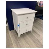 3-Drawer White Night Stand