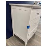 3-Drawer White Night Stand