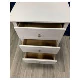 3-Drawer White Night Stand