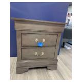 2-Drawer Gray Night Stand Measures 22 L X 16 W X 24.5 H