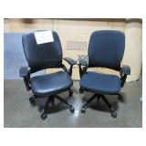 STEELCASE, LEAP V2 CHAIRS, IN LEATHER AND FABRIC