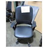 STEELCASE, LEAP V2 CHAIRS, IN LEATHER AND FABRIC