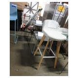 STEELCASE AND ORANGE BOX CHAIR AND STOOLS