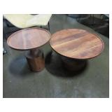 BLU DOT TURN SOLID WOOD COFFEE AND END TABLE
