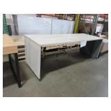 LARGE, WHITEWASH, STEELCASE, HEIGHT ADJUSTABLE DESK