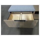 STEELCASE/BYRNE EXECUTIVE L SHAPE DESK WITH OVERHEAD BIN