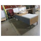 STEELCASE/BYRNE EXECUTIVE L SHAPE DESK WITH OVERHEAD BIN