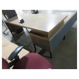 STEELCASE/BYRNE EXECUTIVE L SHAPE DESK WITH OVERHEAD BIN