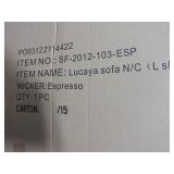 SOURCE LUCIA ESPRESSO WICKER OUTDOOR SOFA - NEW