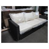 SOURCE LUCIA ESPRESSO WICKER OUTDOOR SOFA - NEW