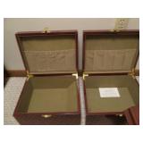 2 Bulova clocks and storage boxes...