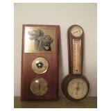 Barometer, thermometer and small ta...