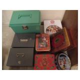 Large lot of storage boxes and tins...