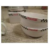 Coke bowls, mugs, jar and small buc...