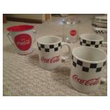 Coke bowls, mugs, jar and small buc...