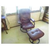 leather chair & ottoman...
