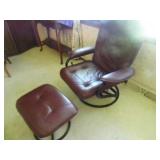 leather chair & ottoman...