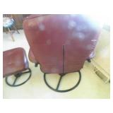leather chair & ottoman...