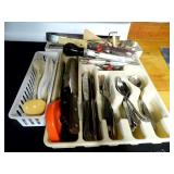 silverware tray full of silverware ...