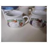 onion soup bowls x2 plus 3 coffee c...