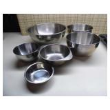 6 metal mixing bowls...