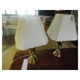 gold brushed lamps w/lampshade x2...
