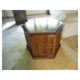 octagon shaped wooden end table...