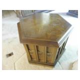 octagon shaped wooden end table...