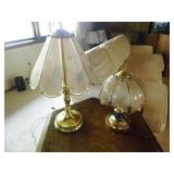 peach frosted glass touch lamp & fl...