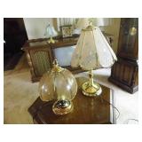peach frosted glass touch lamp & fl...