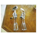 2 black handled Ekco hand beaters, ...