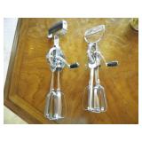 2 black handled Ekco hand beaters, ...