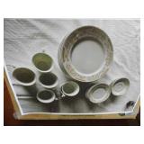 box of glass dishware floral design...