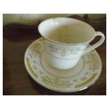 box of glass dishware floral design...