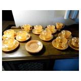 vintage peach lustre Leaf pattern F...